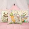 Easter Decor Pillowcases 45X45Cm Linen Pillow Cover Easter Decorations Easter Bunny Eggs Pillowcase Cushion Cover