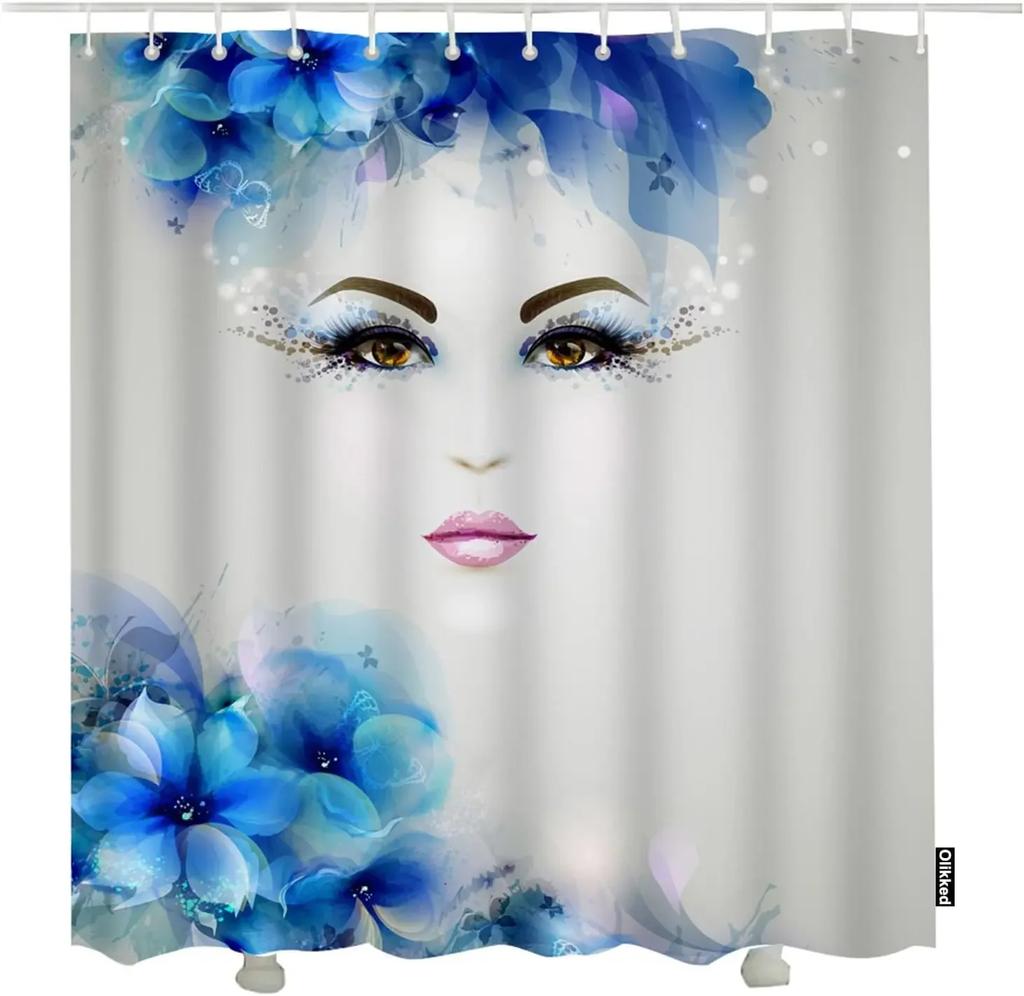Moon Shower Curtain Full Moon Sea Ocean Clouds Dream Night Bathroom Curtain Waterproof 180x180cm Bathroom Decoration