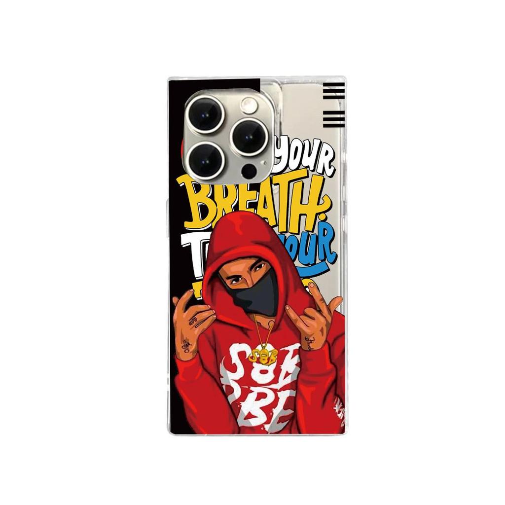 Čtvercový zadní kryt Průhledný kryt Pro iPhone 12 13 16 ProMax 14 Pro Max 11 15 Plus Antioxidační, Červený Ochranný obal Trendy pánský vzor