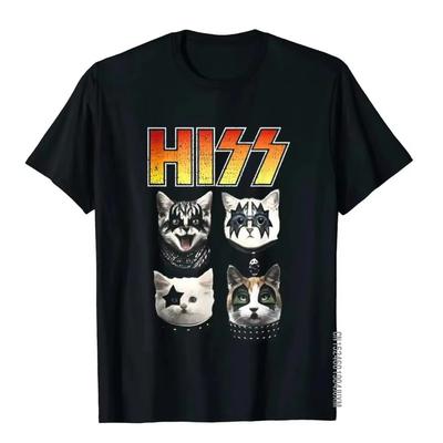 HISS Lustiges Katze T-Shirt Hiss T-Shirt Katzenliebhaber T-Shirt Hiss Katze Fitness Top T-Shirts T-Shirt Für Männer Baumwolle Chinesischer Stil T-Shirts