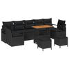 Ensemble de canapé de jardin 10 pièces avec coussins Noir Poly Rattan Acacia, Canapé de jardin 2 places avec rangement 3364459
