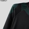 INCERUN Menn Mockneck Langermet Print Topper Uformell utstyrt underskjorter Tee