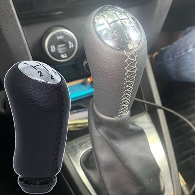 Manualna 5-biegowa + R do Renault Clio Logan Scenic MK2 Dźwignia zmiany biegów Gałka zmiany biegów ze skóry Uchwyt na długopis GearStick Chrome