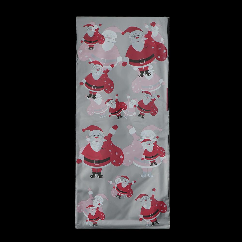Merry Christmas Santa Claus Snowman Plastic Baking Packaging Xmas Candy Bags Snack Cookies Storage