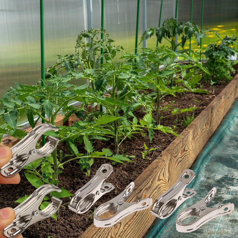 20Pcs Stainless Steel Laundry Clip Pool Beach Towel Clips Clothes Pins Garden Plant Grafting Clips Clothing Quilts Clamps