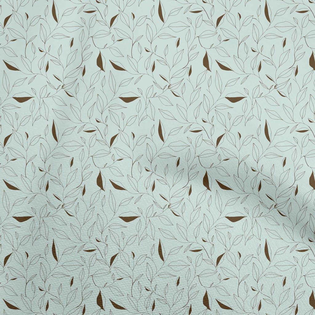 oneOone Bawełna Flex Brązowa Tkanina Rysunek Linii Liść Materiał do Szycia Tkanina z Nadrukiem Na Metry 40 Cal