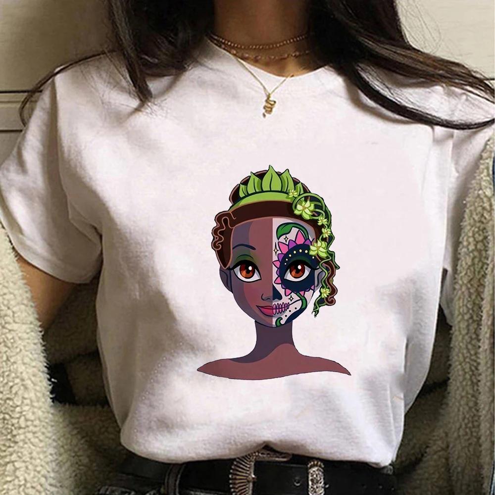 Disney Cartoon Villain Princess Graphic T Shirts Streetwear Y2k Women T-shirts Summer Tops Harajuku Ladies T Shirt White Blouses