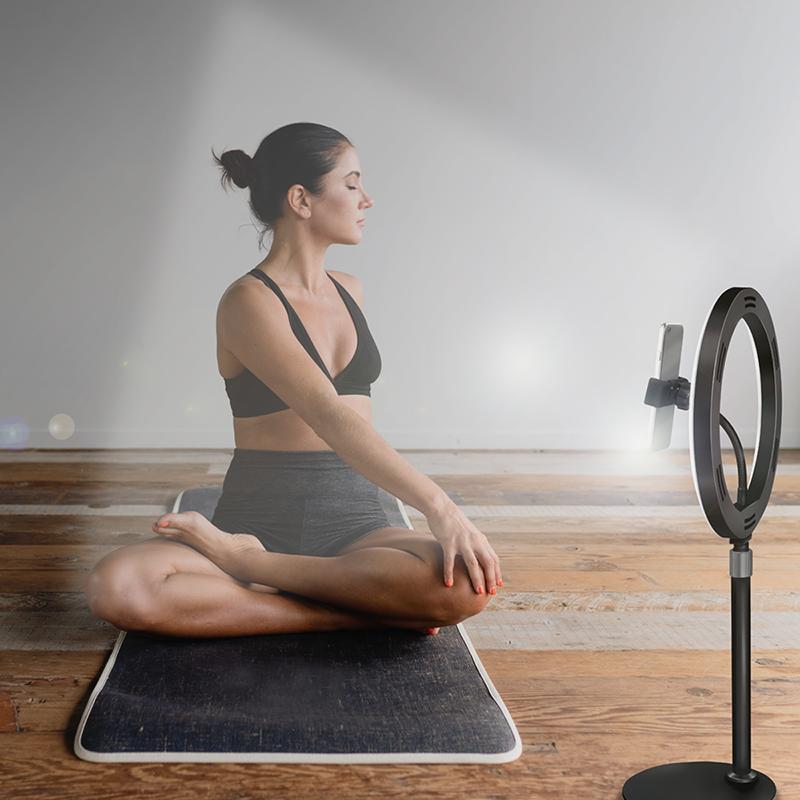 LED ring lamp LogiLink tripod height 40cm BT remote control for smartphone