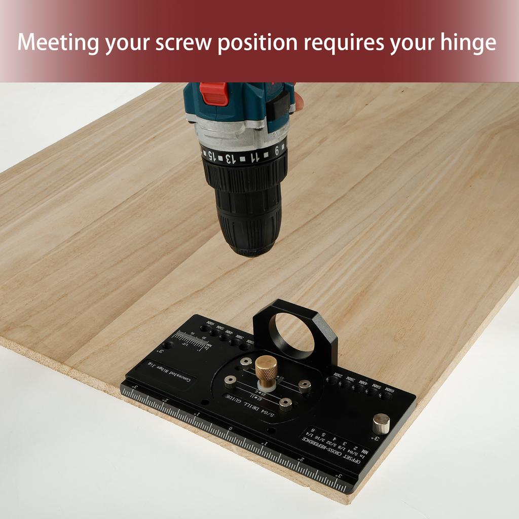 Concealed Hinge Jig Kit 35mm Precise Hole Punching Locator Hinge Hole Drilling Guide Boring Dowel Jig for Cabinet Door
