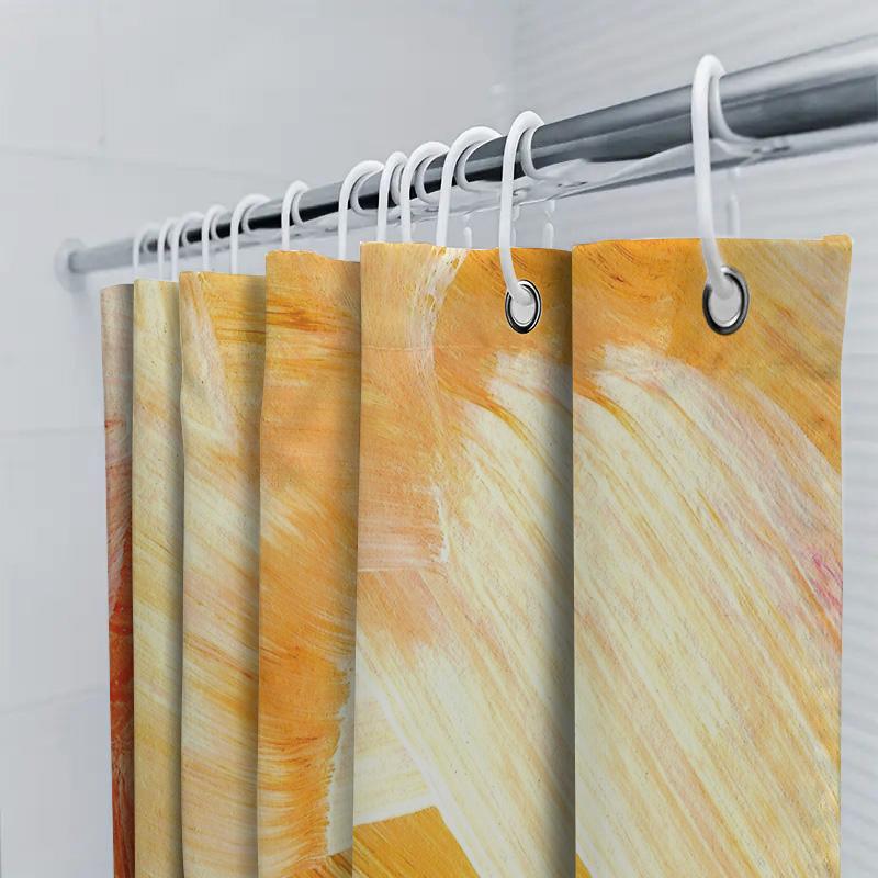 Abstrakter Wellen-Duschvorhang Modernes Meereskunst-Badezimmerdekor Küsten-Vibes Wasserdichte Stoff-Innenvorhang-Set