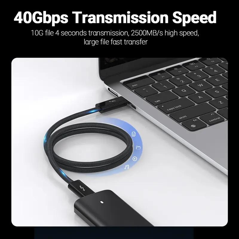 USB4 Type C Cable 240W 40Gbps Thunderbolt 34 Compatible for Phone iPad Switch 8K HD SuperSpeed Charging 7 Colors