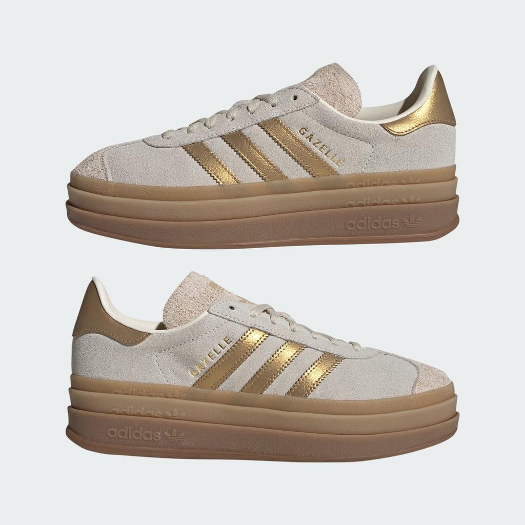 adidas GAZELLE BOLD W EXCLUSIVE for SNIDEL IH6781 Unisex Originals Sneakers Cream White / Cream White / Brown Desert