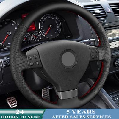 Vlastní autopotah na volant Ruční šití Protiskluzové autodoplňky pro Volkswagen Golf 5 Mk5 Passat B6 Tiguan 2007 -