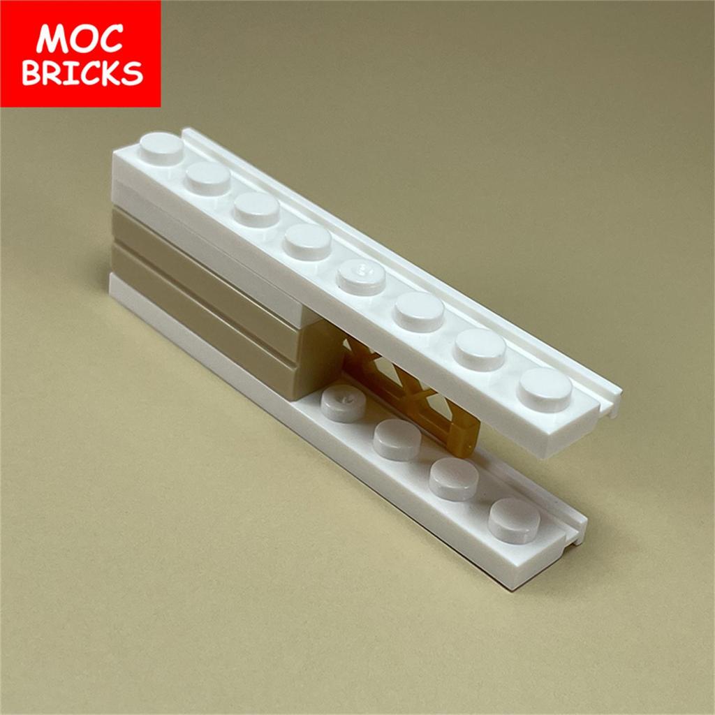 20pcs / Lot MY OWN CREATION Blocks White Plate Modified 1x8 Including Door Rail Fit Including 4510 Learning DO-IT-YOURSELF Building Blocks Playthings
