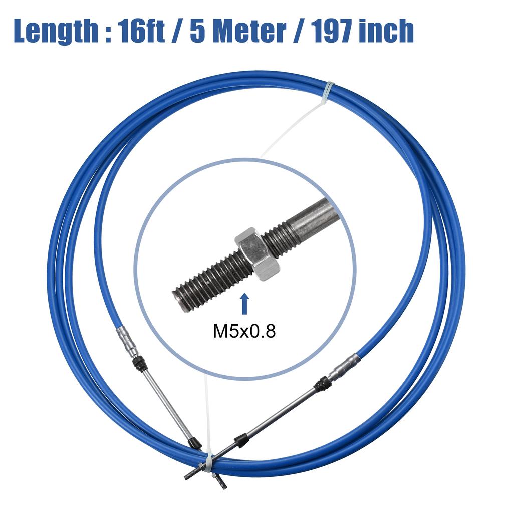 Motoforti 1/2pcs 10ft 13ft 16ft 20ft 24ft Marine Throttle Cable 3300/33C Throttle Shift Remote Control Cable 3M-6M for Yamaha