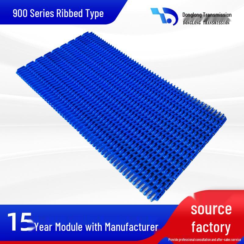 900 Ribbed Plastic Mesh Chain Belt for Pasteurization & Heat Shrink Film Packaging Machines