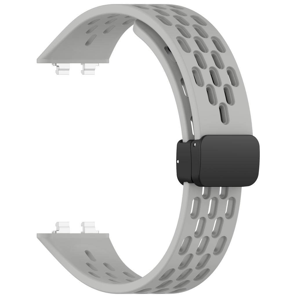 Silicone Magnetic Buckle Mesh Silicone Strap For Huawei Band 11Pro Sport Breathable Watch Band For Huawei Smart Band 11 NFC Replacement Bracelet Loop