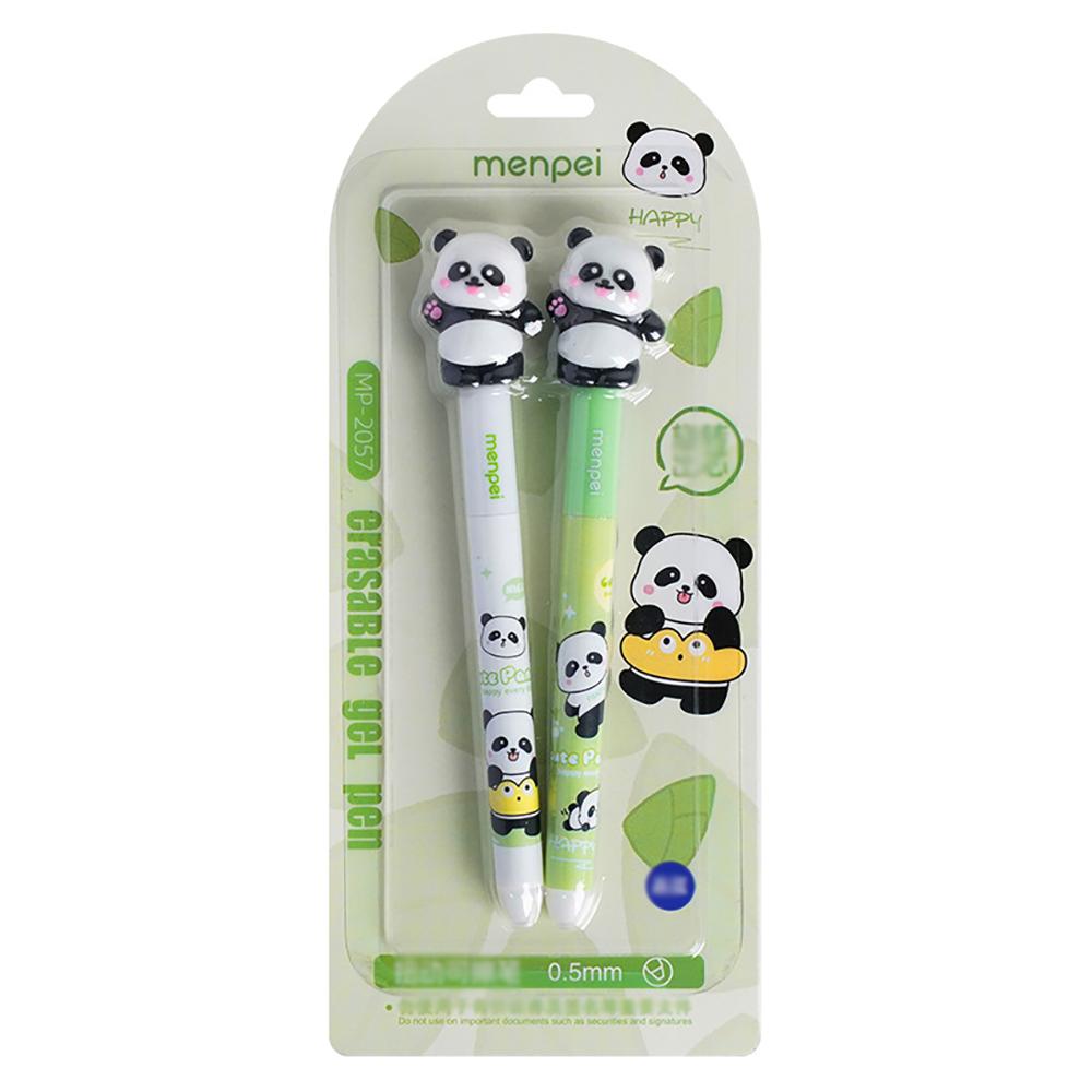 

2 PCS Twisted erasable pen, high aesthetic neutral pen, creative hot erasable student stationery, blue core зелений