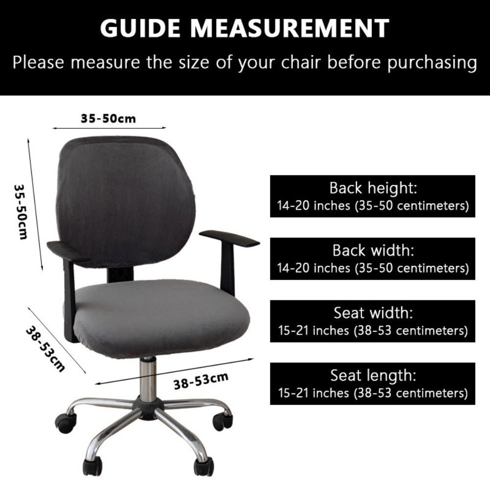 2pcs Set New Stretch Elastic Computer Chair Cover Breathable Washable Office Chair Slipcover Velvet Seat Slipcover Universal Fit