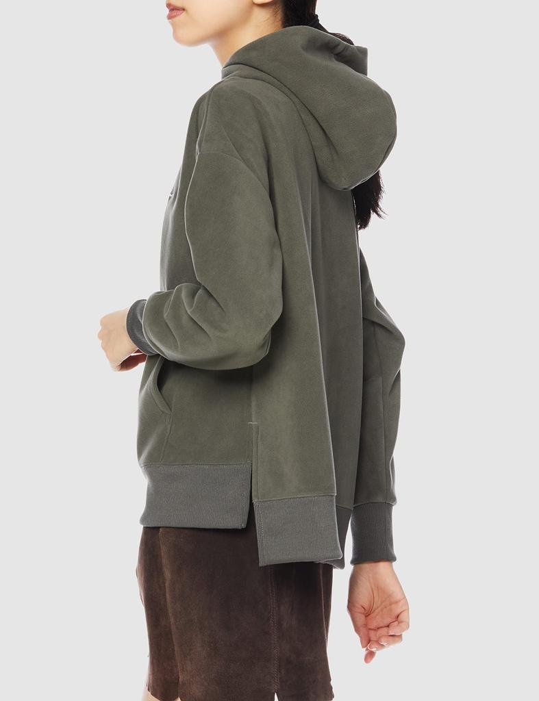 Hooded Jacket Pullover Micro Fleece Windproof Script Logo Drop Shoulder Sportswear SPORTS ATHLEISURE Deep Green L [Champion] WOMEN'S CW-US106 Women's