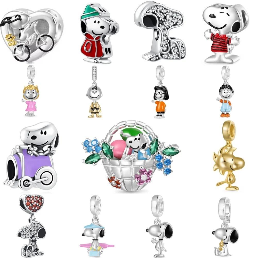 Nieuwe 925 Zilveren Auto Bloemenmand Hond Kralen Hanger voor Europese Armband DIY Prachtige Sieraden Handgemaakt Cadeau