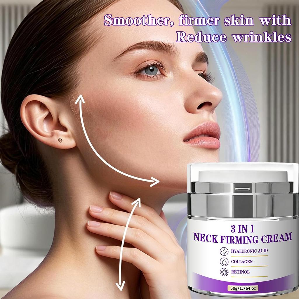 Neck Firming Cream-Firm & Lift Your Neck-Powerful Plant-Based Formula-Tighten Loose Skin-Suitable For All Skin Types, 50g