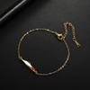 Verstellbares Kettenarmband, zweilagiges Edelstahl-Armreif mit geometrischem Anhänger - Schiebeschließe, Unisex-Schmuck, 15-19 cm, Gold-/Silberfarben