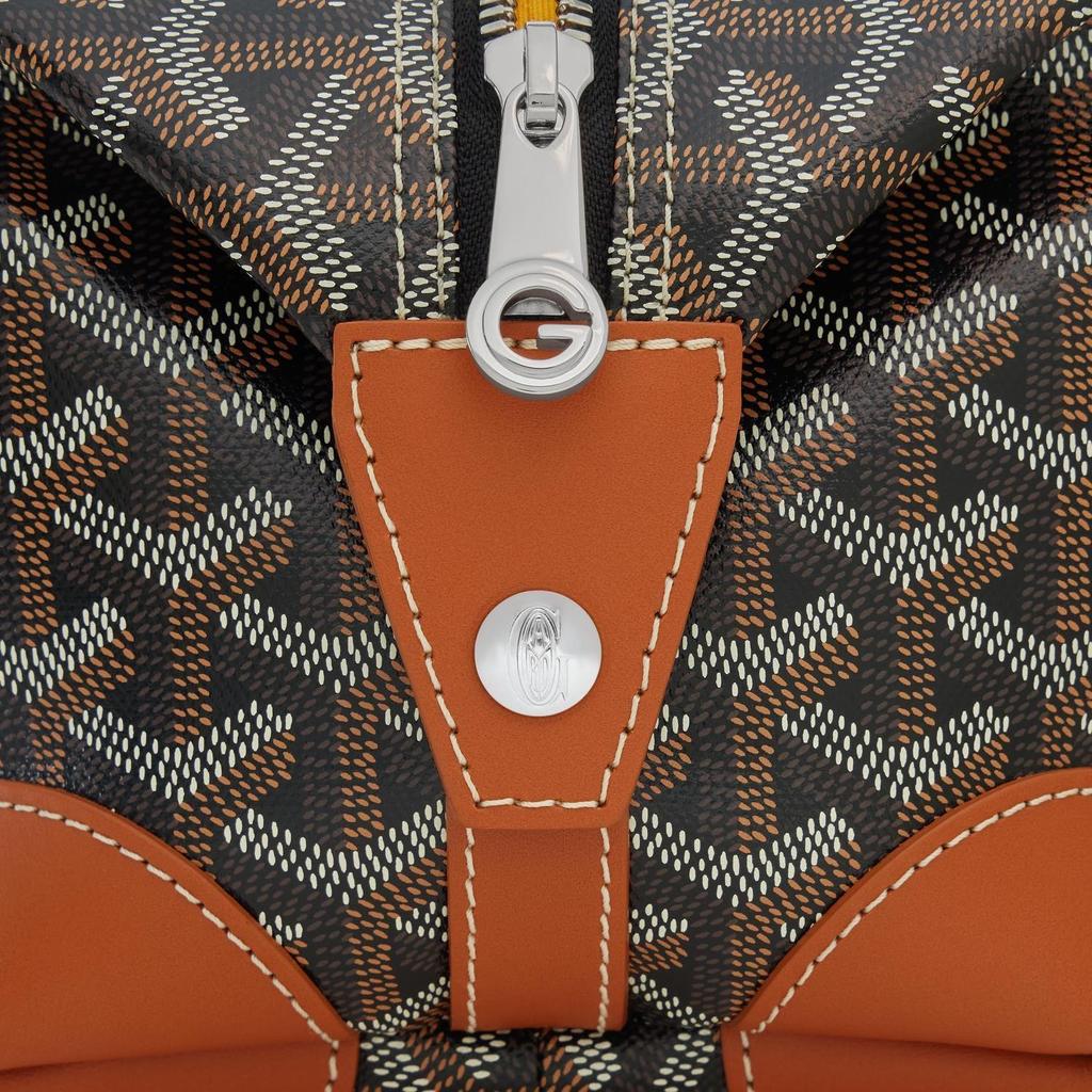 Goyard Monogram Zip Travel Bag Canvas And Calfskin Toiletry Bag Unisex Bags Black Brown BOEING025TY-01CL03P