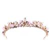 2026 Crown Pink Crystal Headgear Wedding Dress Accessories Bridal Flower Headband Sweet Fashion Hair Accessories