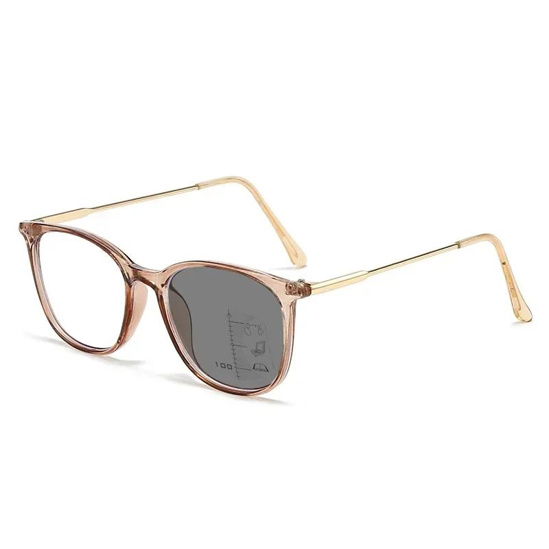 New Trendy Square Reading Glasses Unisex Women Men Progressive Multifocal Presbyopia Eyewear Finished Pochromic Sunglasses