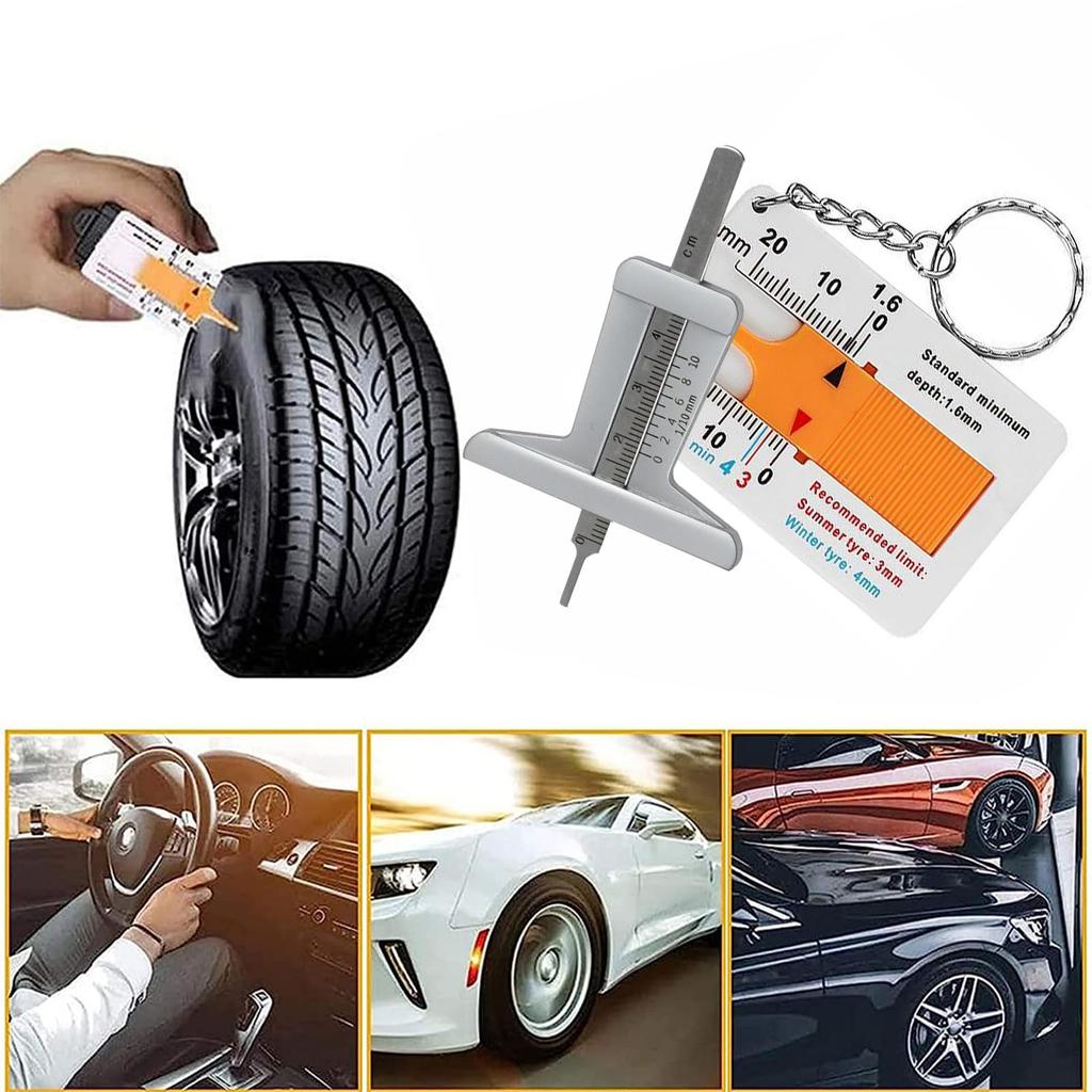 Aninako Depth Gauge Tire, Set of 2, Includes 1 0-50 Mm Stainless Steel Tire