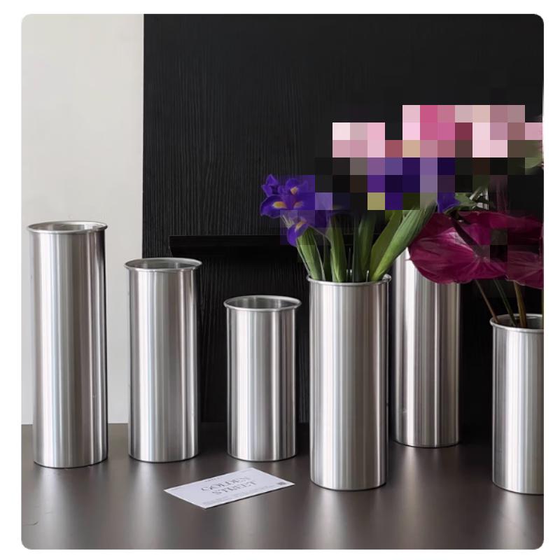 Aluminium gerader runder Blumenkübel