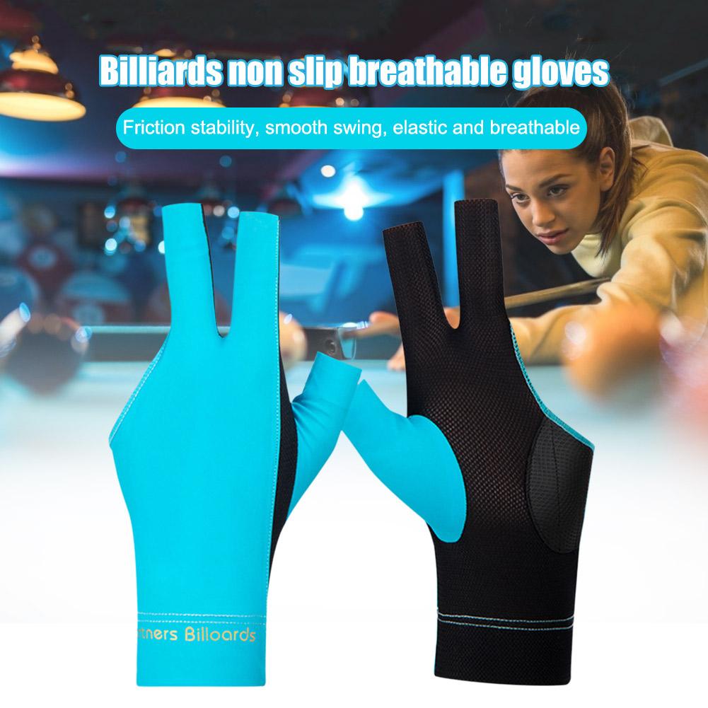 1pc Billiard Gloves Breathable Open Finger Snooker Billiards Gloves Antiskid Portable Lightweight Reusable Training Accessories
