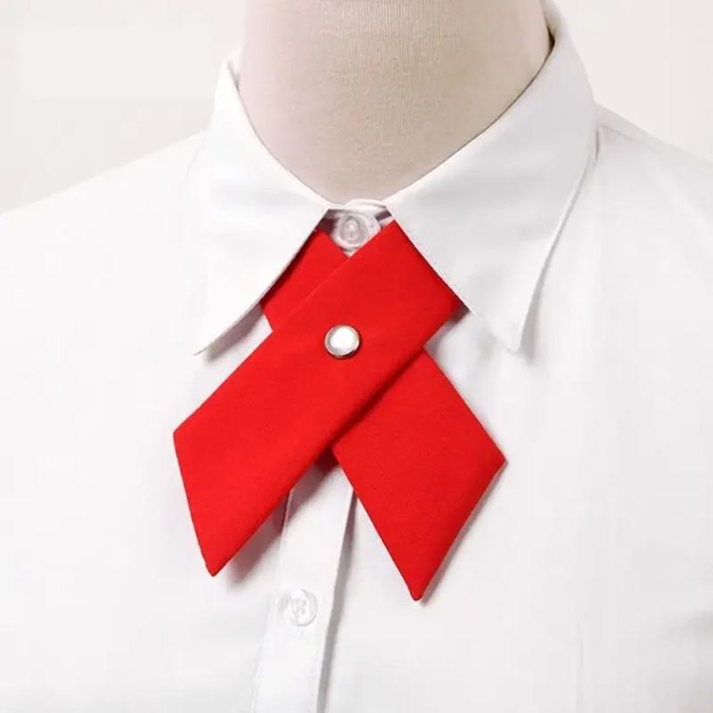 

Student Uniform Bow Tie Crisscross Bow Tie for Women Girls School Uniform Adjustable Bowtie Pre-tied Necktie. Red