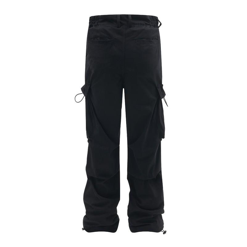 Men Women Streetwear Cargo Pants Loose Fit Straight Leg Wide Trousers With Detail Multi Pocket Cotton Casual