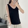Bamboo Cotton Women's U-Neck Tank Top: 2024 Loose-Fit, Underarm Coverage, Pure Cotton Summer Wear