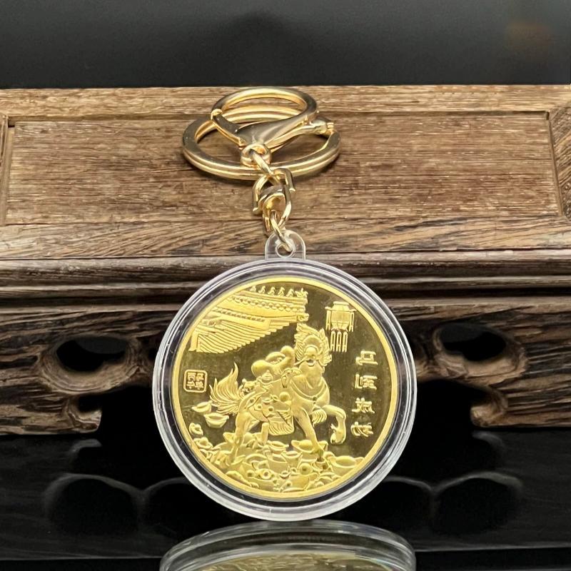 2026 Jahr des Pferdes Glücksbringer Münze Solide Gedenkmünze Schlüsselanhänger Anhänger Wohlstand anziehende Gedenkmedaille