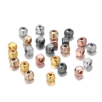 Cuentas de semilla cuboide cuadradas de plástico CCB acrílico, cuentas espaciadoras sueltas a granel para pulsera DIY, suministros para fabricación de joyas