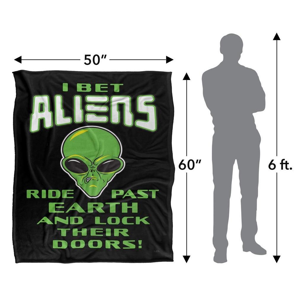 JQ Licensing Sle Aliens Lock Doors Silky Supersoft Blanket