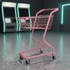 Two-Level Shopping Shopping Basket PU Wheels Metal Shopping Trolley Convenience Shop Shopping Basket Sturdy Duty for Supermarket