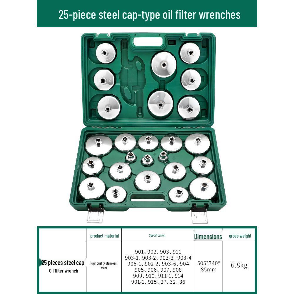 Steel Cartridge Oil Filter Wrench - Auto Repair Cap Tool