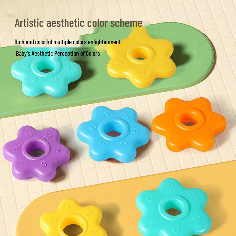 Rainbow Spinner Stacking Teether: Educational Toy for 0-1 Year Olds