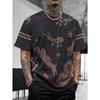 Bohemian Bandana Patterned Short - Sleeve Tops Summer Round Neck 3D Print Fashionable Casual Men's T-shirts