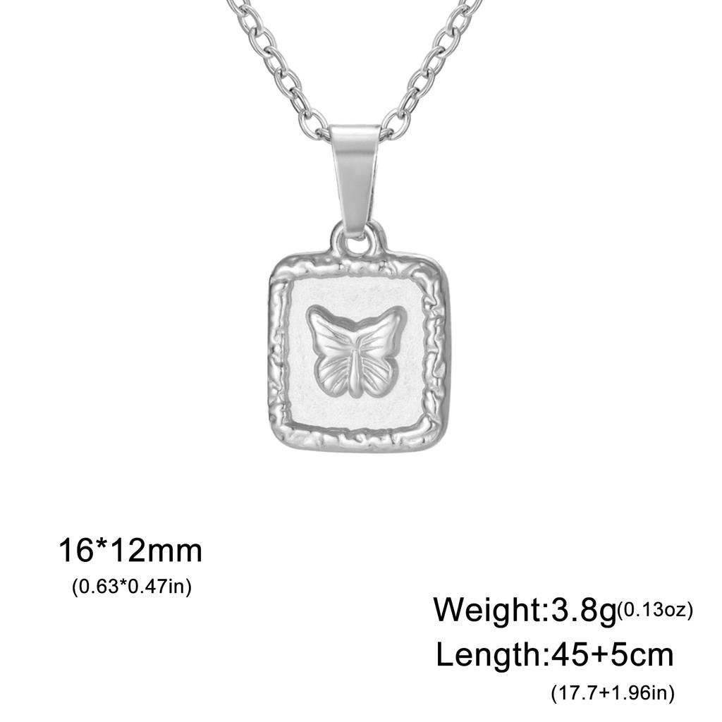 Teamer Delicate Sweet Butterfly Pendant Necklace for Women Girls Stainless Steel Fashion Choker Jewelry Valentine's Day Gift