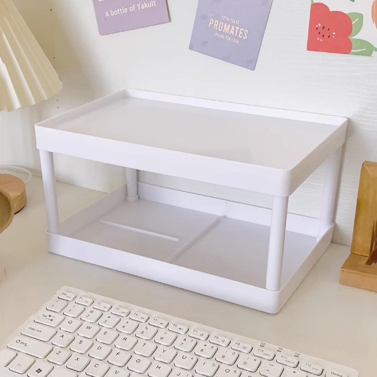 

Multifunctional Desktop Cosmetic Storage Rack Office Storage Box Organizer Stationery Sorting Rack Double-layer Storage Rack