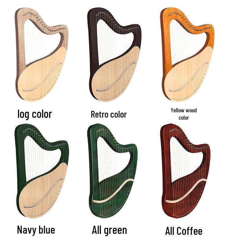 Arpa Lira a 21 Corde in Mogano: Strumento Portatile in Legno per Principianti, Arpa Chitarra Artigianale in Abete