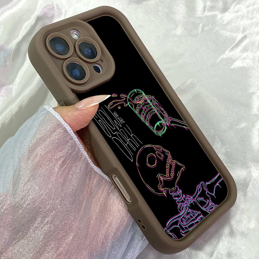 JT507 Spooky Neon Art Print for iPhone 17 16 15 14 Pro Max Samsung S26 S25 Ultra A17 A07 A56 A16 A06 A05 Xiaomi 15T Redmi 15c 14C Soft Case