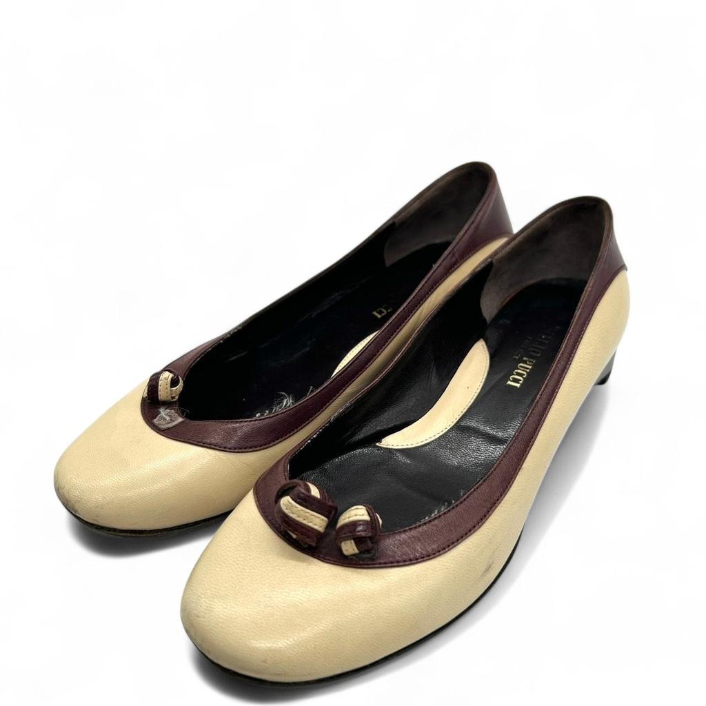 Used Emilio Pucci Pumps / Ballet Flatspumps beige/Bordeaux leather Women
