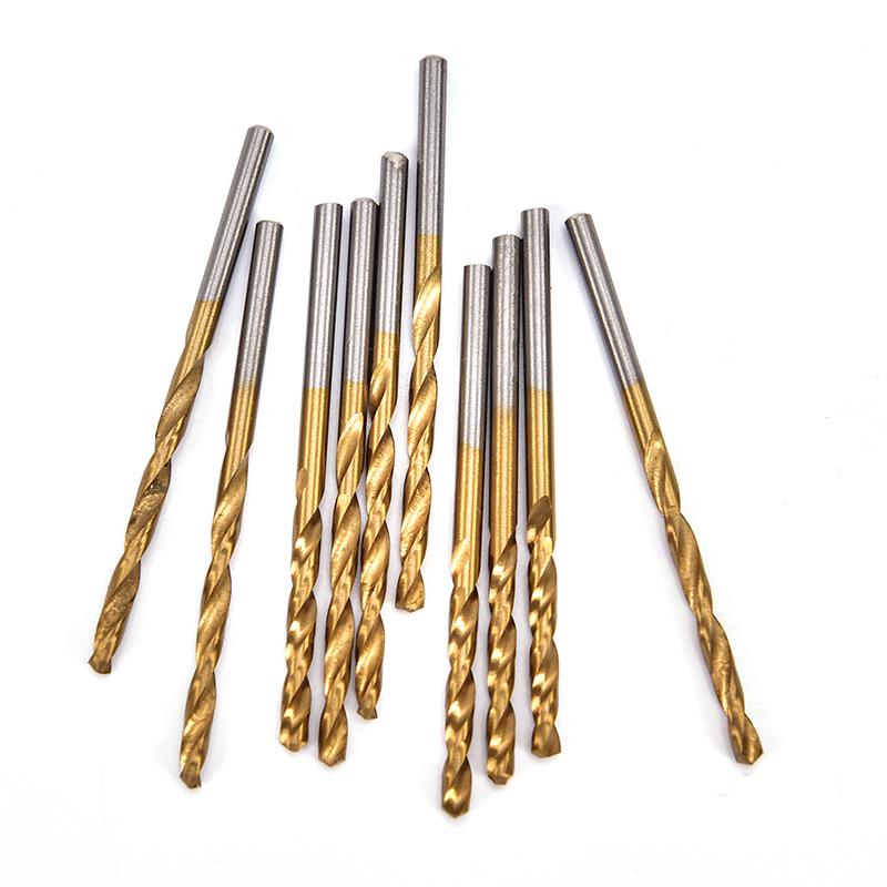 50Pc Titanium Coated Hss High Speed Steel Drill Bit Set Tool 1/1.5/2/2.5/3Mm