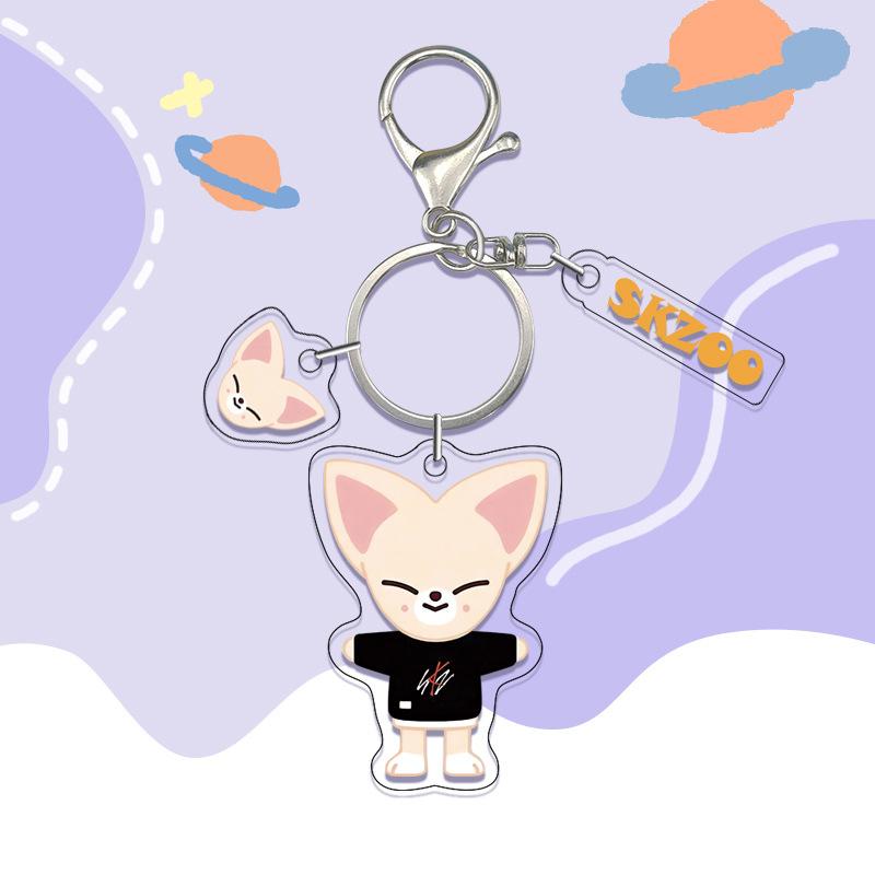 K-Pop Straykids Skzoo Cute Animation Acrylic Double Sided Keychain Pendant Bag Accessories Diy Accessories Animation Anime